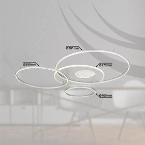 Globo 48466-70ASH-LED St plafonieră INVERTINA 70W/230V Wi‑Fi Tuya crom + telecomandă