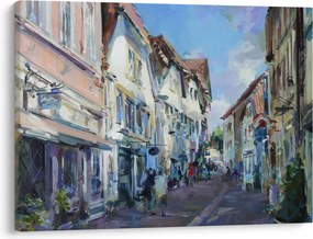 Tablou - Strada orașului vechi, pictură acrilică (70x50 cm)