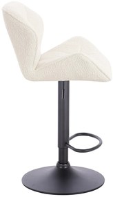 HR111W Scaun Crem Boucle cu Bază Neagră