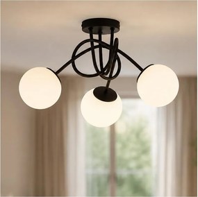 Brilagi - Lustră aplicată MILO 3xE27/60W/230V neagră