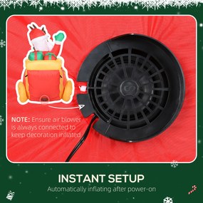 Outsunny Decorație de Crăciun Gonflabilă de 2,4 m pentru Exterior, Moș Crăciun Gonflabil cu Sanie și Reni, 6 Lumini LED și Suflantă, pentru Grădină și Interior | Aosom Romania