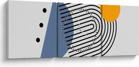 Tablou - Abstracție minimalistă N⁰2 (cu ceas) (90x30 cm)