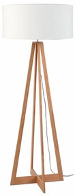 Lampadar din lemn de bambus Good&amp;Mojo Everest, abajur alb