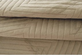 Cuvertura de pat bej din catifea ARROW VELVET Dimensiune: 200 x 220 cm