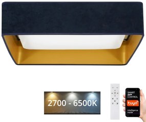 Brilagi-LED Lampă LED dimabilă VELVET SQUARE LED/36W/230V Wi‑Fi Tuya+telecomandă, albastru închis