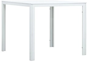 vidaXL Măsuță de cafea, alb, 78x78x74 cm, HDPE, aspect lemn