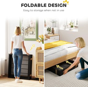 PawHut Poarta pentru câini pliabilă, 432 x 36 x 70 cm Lemn de pin, Negru | Aosom Romania