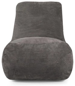 Fotoliu bean bag galben muștar cu tapițerie din catifea reiată Tube – SLOWDOWN