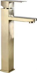 Mexen Emma baterie înaltă pentru lavoar, aurie periată - 71910-50