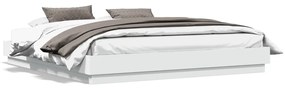 3209772 vidaXL Cadru de pat cu lumini LED, alb, 180x200 cm