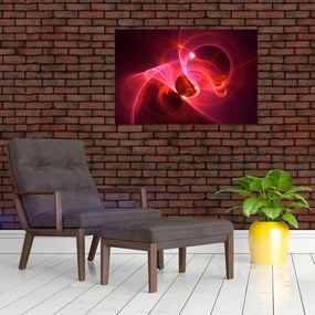 Tabloul modern cu abstacție roz (90x60 cm)