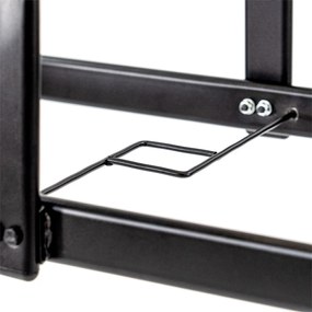 Masă de grădină Canillo cu cadru metalic și sticlă, neagră