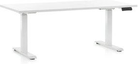 Masa inaltime reglabila OfficeTech D, 160 x 80 cm, bază albă, alb