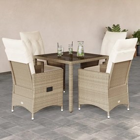 3276800 vidaXL Set mobilier de grădină cu perne, 5 piese, bej, poliratan