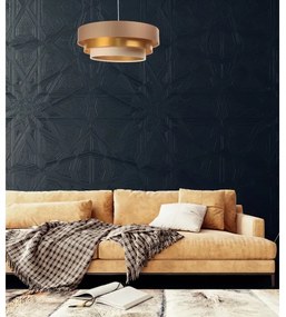 Lustr TRINITI 1xE27/60W/230V bej/zl ațâțat pe cablu