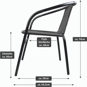 Scaun bistro de grădină, stivuibil, gri