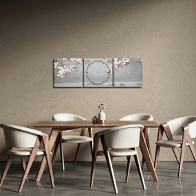 Tablou - Peisaj cu lună (cu ceas) (90x30 cm)