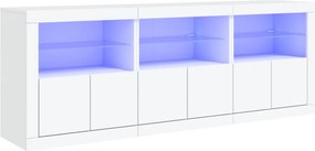 vidaXL Dulap cu lumini LED, alb, 181,5x37x67 cm