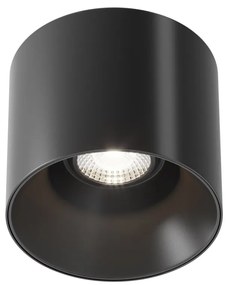 Spot LED aplicat, plafoniera dimabila design tehnic Alfa negru 12,5cm, 4000K