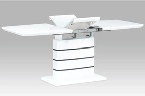 Masă extensibilă de bucătărie, alb strălucitor HG, 140-180x90 cm, MEDAN