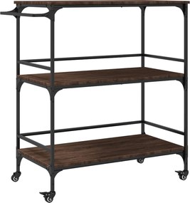 vidaXL Cărucior de bucătărie, stejar maro100,5x50x105cm lemn prelucrat