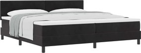 vidaXL Pat cu arcuri cu saltea cu headboard Negru 200 x 200 cm Catifea