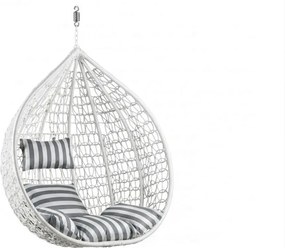 Scaun suspendat alb KOKON fara suport, perna alb-gri