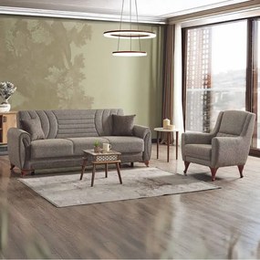 Set canapea cu 2 fotolii Tara Homs gri