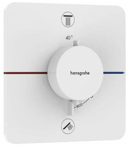 Baterie dus termostatata incastrata alb mat Hansgrohe ShowerSelect Comfort Q 2 functii