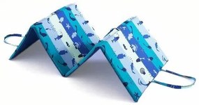 Șezlong de plajă B.E.S. Petrovice , dungi albastre și turcoaz cu pește