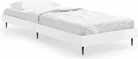 vidaXL Cadru de pat, alb extralucios, 75x190 cm, lemn prelucrat