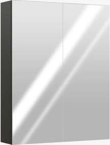HOMCOM Dulap Suspendat de Baie cu 2 Uși cu Oglindă și 2 Rafturi Interne 60x15x75cm, Negru | Aosom Romania