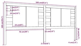 Tablie de pat, gri, 166x4x100 cm, lemn masiv de pin 1, Gri, 166 x 4 x 100 cm