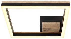 Plafoniera LED design industrial Beatrix negru, maro 27x27cm