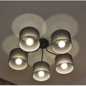 Lustră aplicată ALBA, 5x E27, 15W, 230V, gri