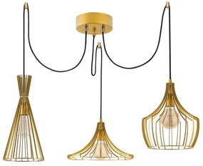 Lustră pe cablu MEZOPOTAMYA 3xE27/40W/230V auriu