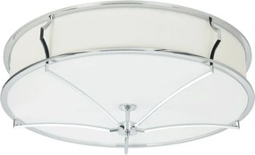 Lustra aplicata din metal cromat si tesatura crem Stesso PL L