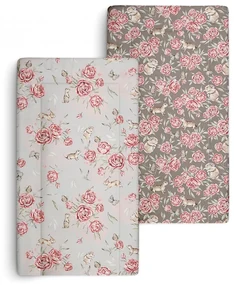 Saltea pentru masa de infasat bebe, impermeabila, fata dubla, Peony Dreamland by BabySteps