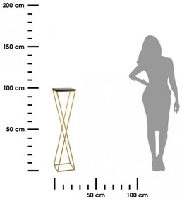 Suport de flori LOFT 100x24 cm auriu/negru