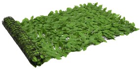 Paravan de balcon, frunze verde inchis, 300x100 cm Verde, 300 x 100 cm