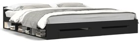 3280721 vidaXL Cadru de pat cu sertare negru 200x200 cm lemn prelucrat