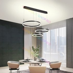 Lustra LED Cu Telecomanda, Elit's Esn1795-BK, 150W, NEGRU