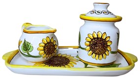 Set ceramică servit ceai/cafea model Floarea Soarelui