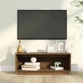 Comoda TV, maro miere, 90x35x35 cm, lemn masiv de pin