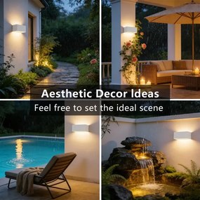 Brilagi - Aplică de perete pentru exterior DONNANI LED/7W/230V 20 cm alb IP44