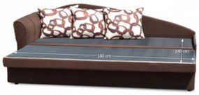 Divan extensibil, maro, model stânga, LAOS