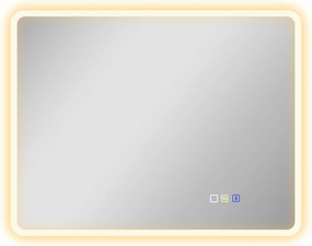 HOMCOM Oglindă de baie LED bluetooth 70 x 90 cm interruptor tactil lumină reglabilă 3 culori anti-abur memorie argintiu | Aosom Romania