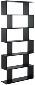 HOMCOM Bibliotecă din Lemn, Design Modern cu 6 Rafturi, 80x23x192 cm, Negru | Aosom Romania