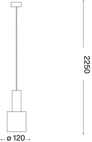 Lustră pe cablu Ideal Lux HOLLY 1xE27/60W/230V d. 12 cm alamă
