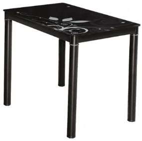 Masă de sufragerie 100 cm Damion (negru + negru) (pentru 4 persoane). 1050081